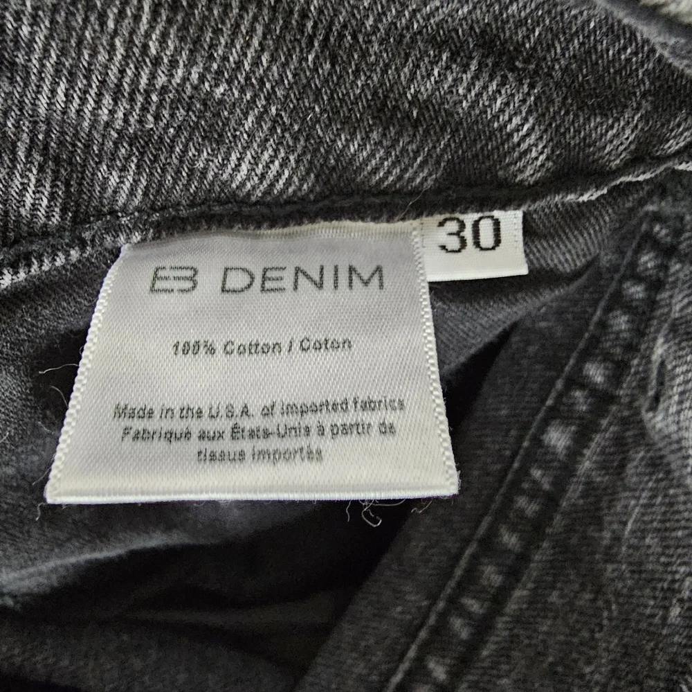 EB Denim Unraveled Black Washed Spilt Hem High Rise Size 30 Button Fly New - Picture 7 of 10